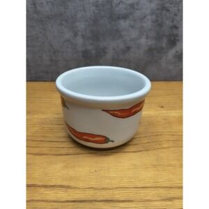 BIA Cordon Bleu Chili Peppers Small Bowl 4 3/4" Dip Condiment Red White‎ Crock